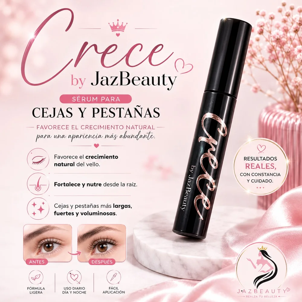 Crece by JazBeauty, sérum para cejas y pestañas